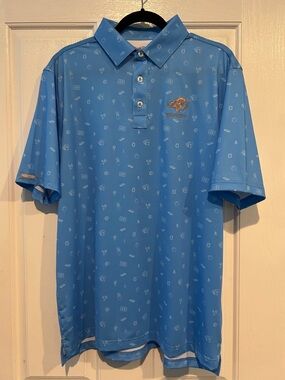 Straight Down Light Blue Gambler Performance Polo